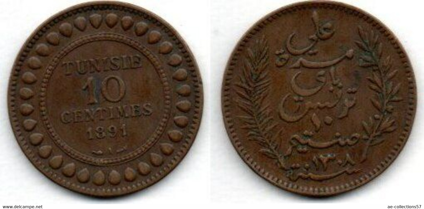 Tunisie -  10 Cents 1891 A TB+ - Tunesien