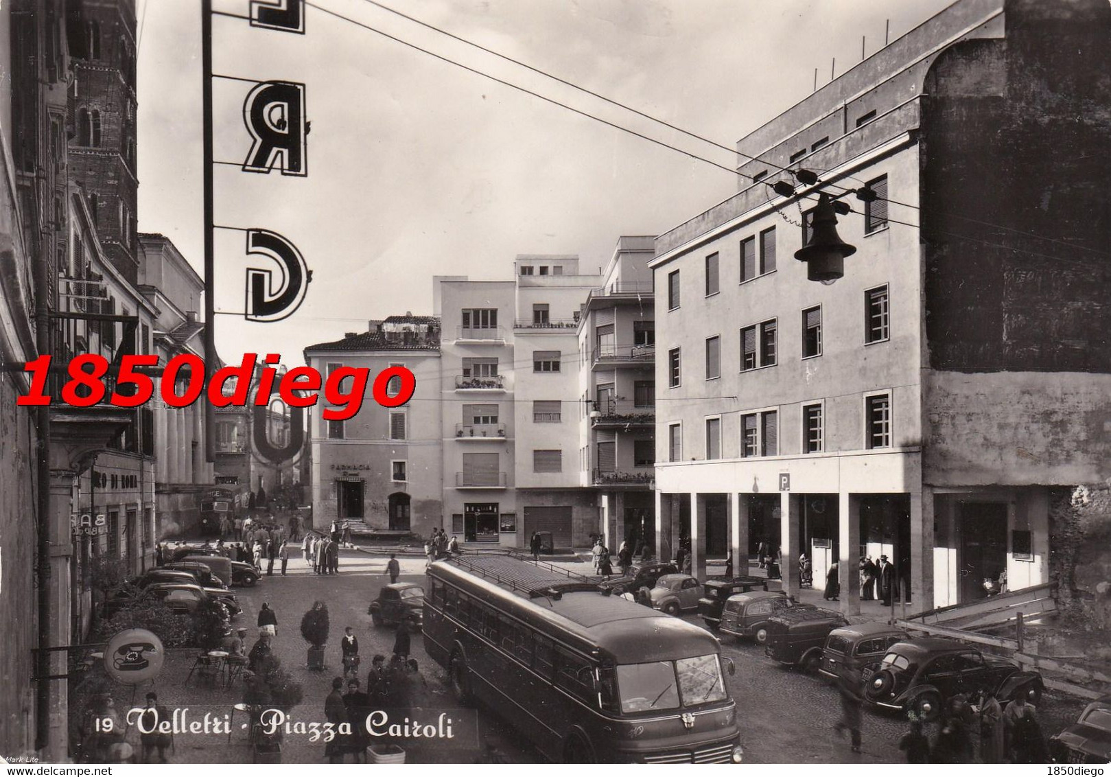 VELLETRI - PIAZZA CAIROLI  F/GRANDE VIAGGIATA 1957? BELLA ANIMAZIONE - Velletri