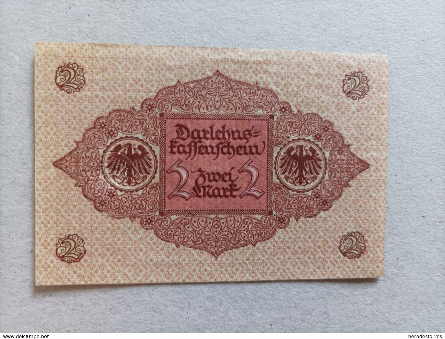 Billete De Alemania De 2 Mark, Año 1920, Con Sello En Seco, UNC - Non Classificati