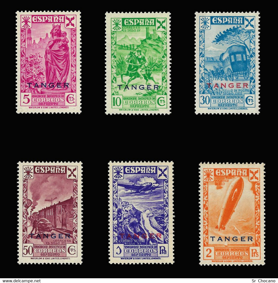 TANGER.BENEFICENCIA.1943.Hª Correo.Serie.No Circulados. Nuevo**.Edifil 17-22 - Mariana Islands