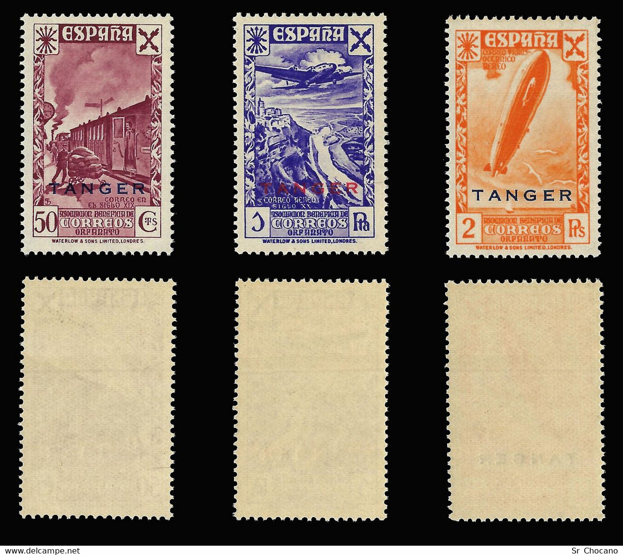 TANGER.BENEFICENCIA.1943.Hª Correo.Serie.No Circulados. Nuevo**.Edifil 17-22 - Mariannes