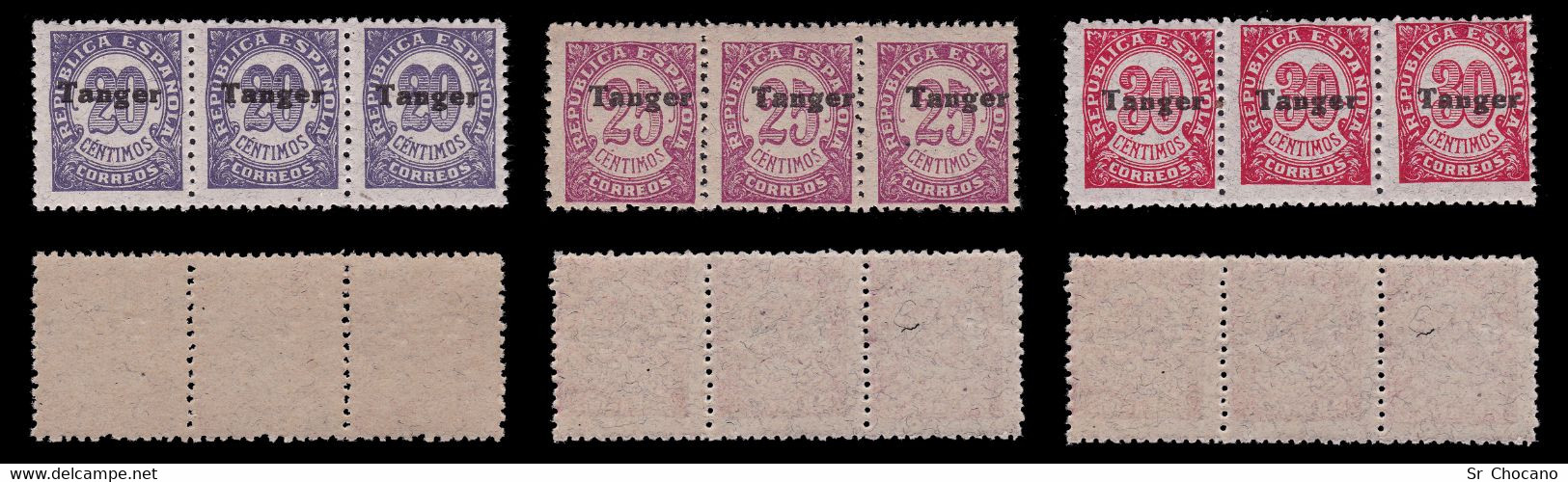 TANGER.1939.España Habilitado.10.Blq3.MNH.Edifil 114-123 - Mariannes