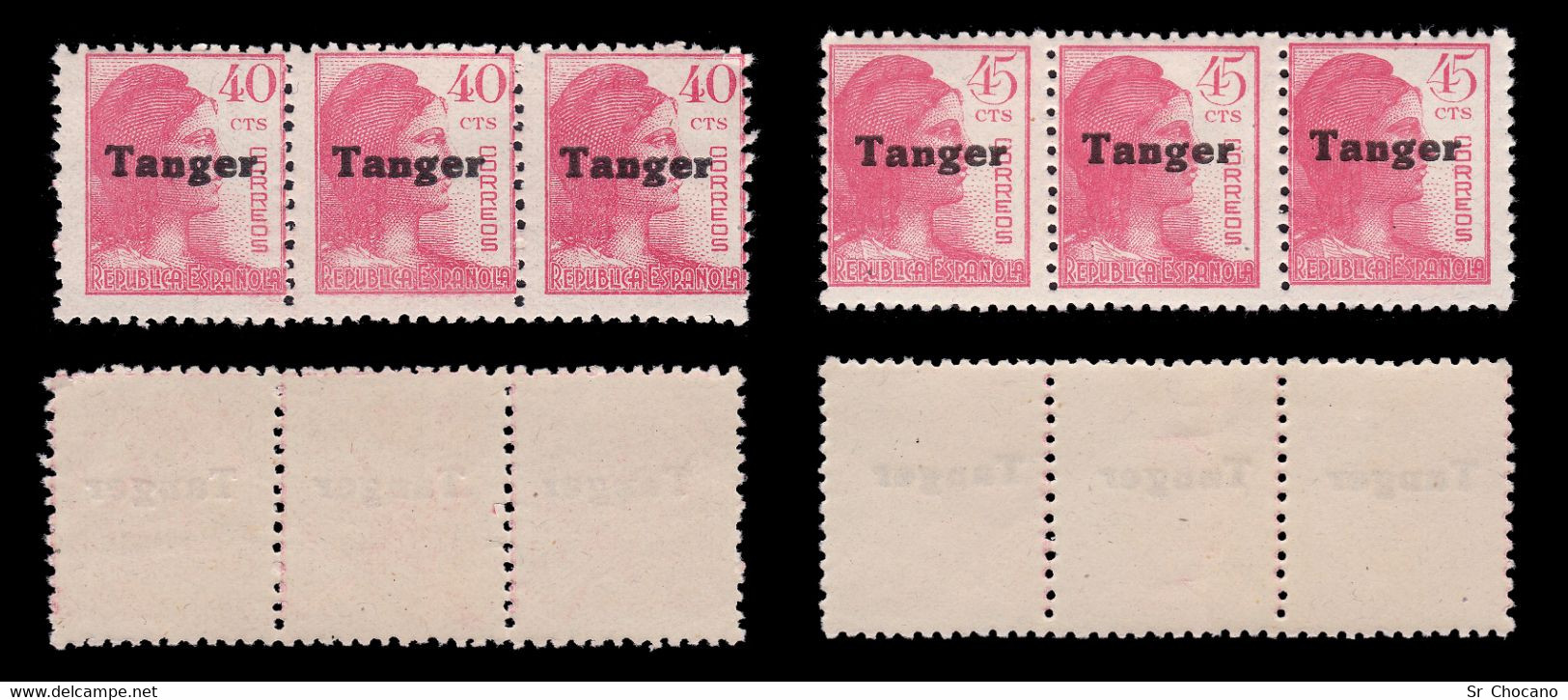 TANGER.1939.España Habilitado.10.Blq3.MNH.Edifil 114-123 - Mariana Islands