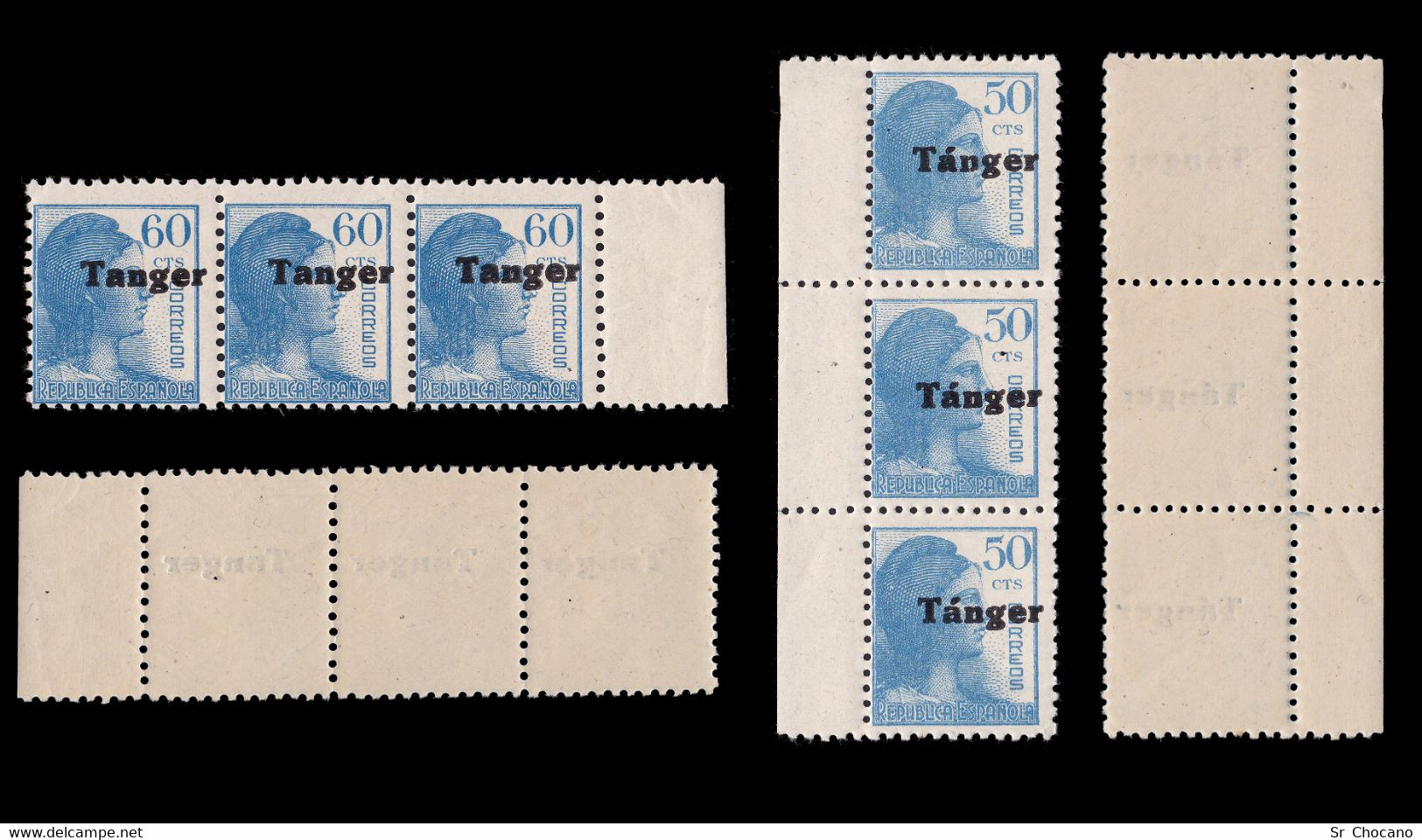 TANGER.1939.España Habilitado.10.Blq3.MNH.Edifil 114-123 - Islas Maríanas