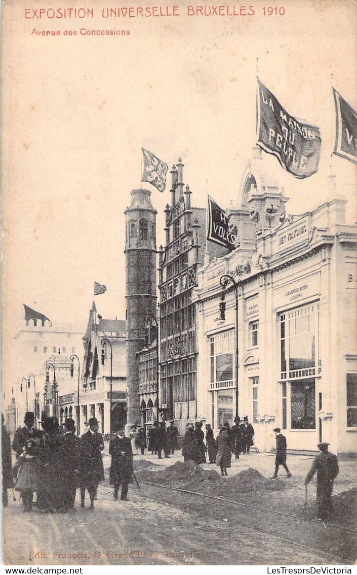 CPA Exposition Universelle Bruxelles 1910 - Avenue Des Concessions - Mostre Universali