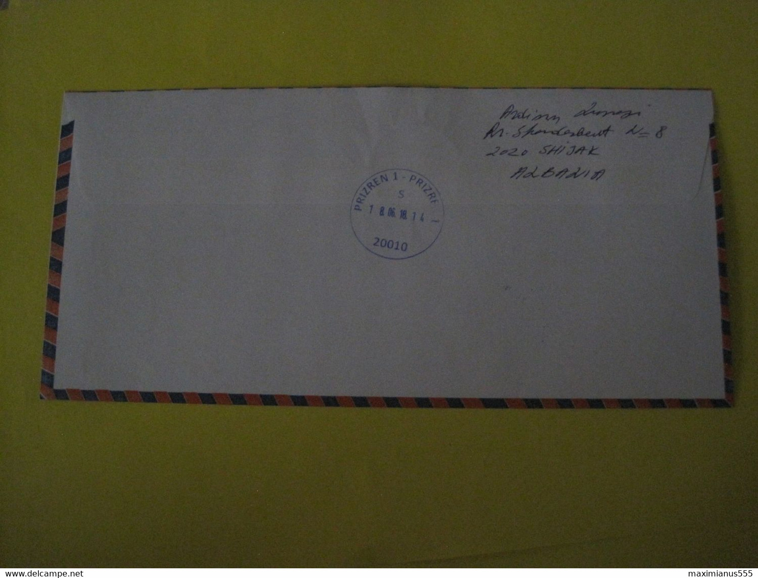 Albania Cover Travelled From Shijak To Prizren (Kosovo) 2018 - Albanien