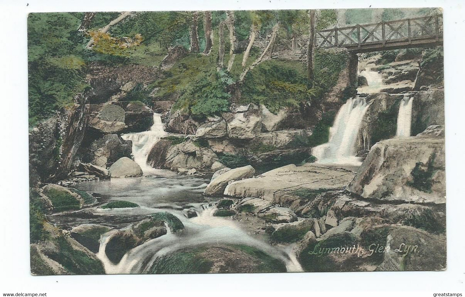 Devon Postcard Frith's Lynmouth Glen Lyn Posted 1906 Coloured - Lynmouth & Lynton