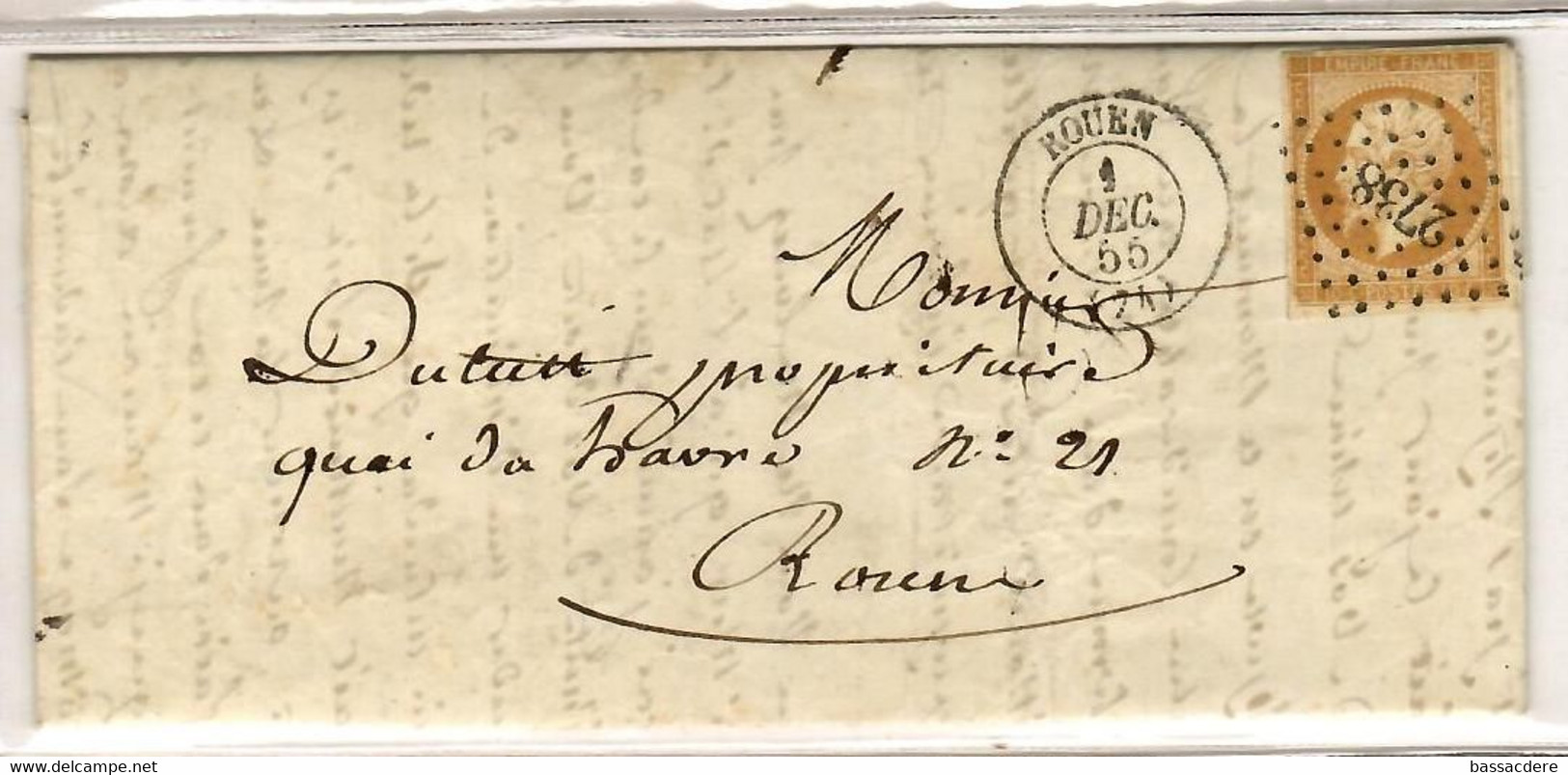 62826 - Tarif  10 C De ROUEN - 1849-1876: Période Classique