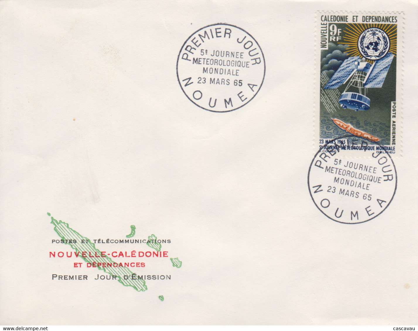 Enveloppe  FDC  1er Jour   NOUVELLE CALEDONIE    5éme  Journée  Météorologique  Mondiale    1965 - FDC