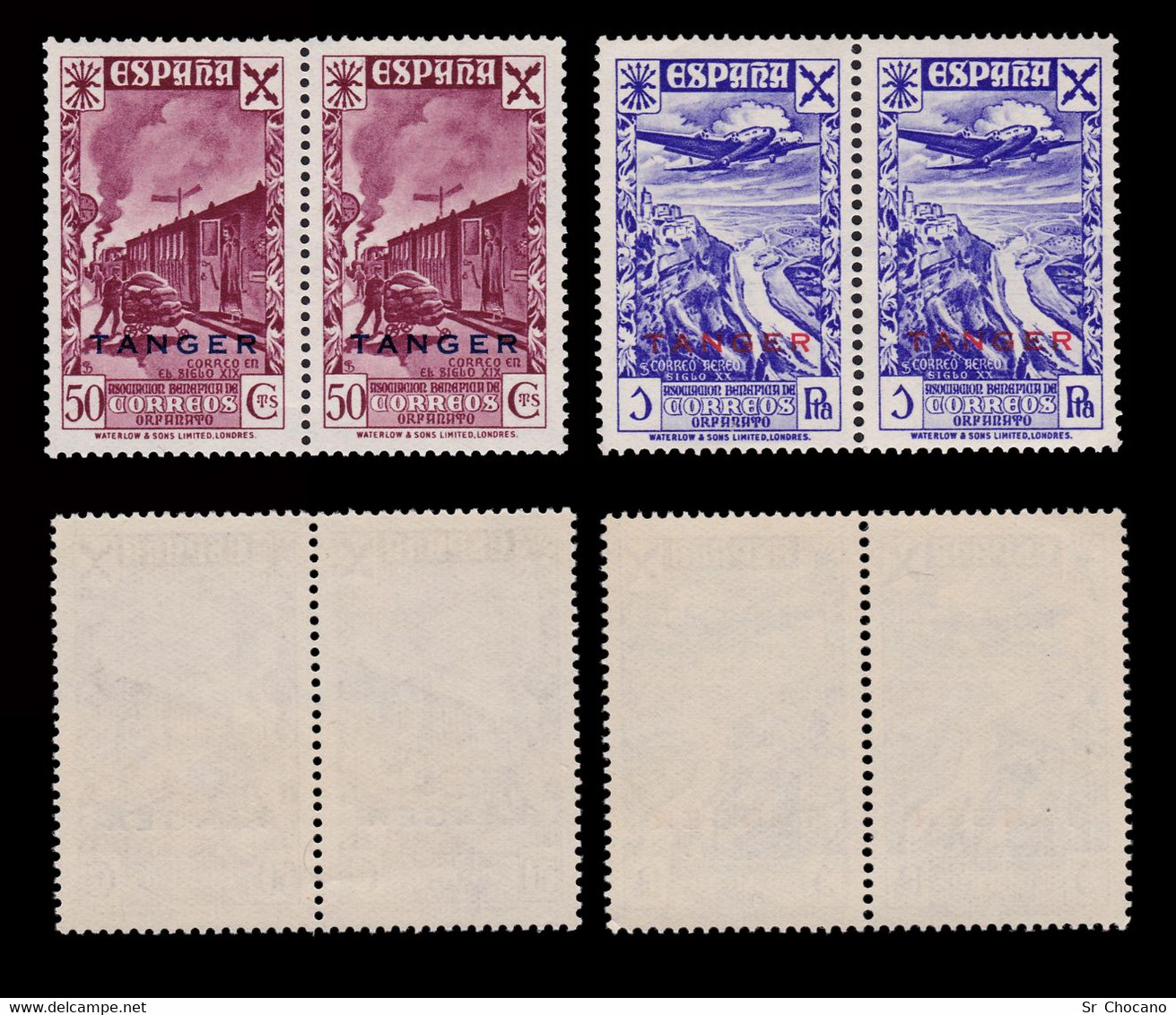 TANGER BENEFICENCIA 1943.Benéficos.4 Valores.Blq 2.MNH Edifil.18-21 - Marruecos Español