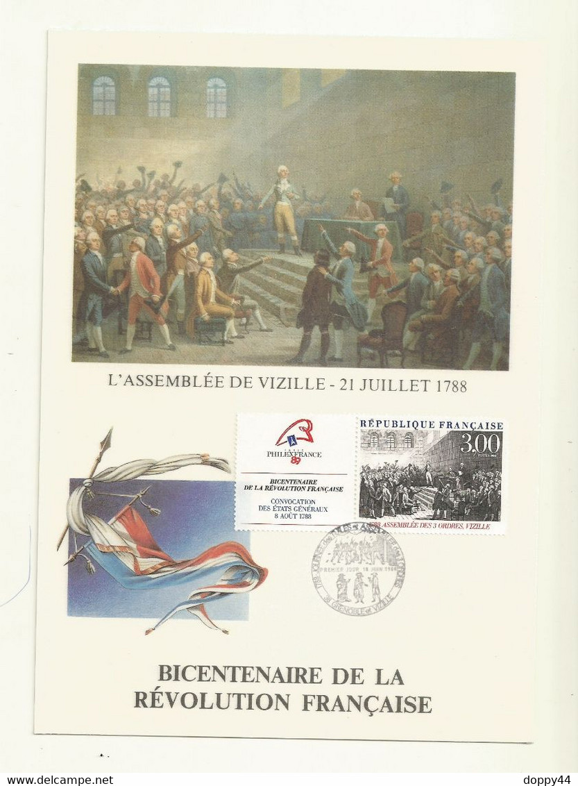 SOUVENIR FDC REVOLUTION FRANCAISE ASSEMBLEE DES 3 ORDRES VIZILLE. - French Revolution