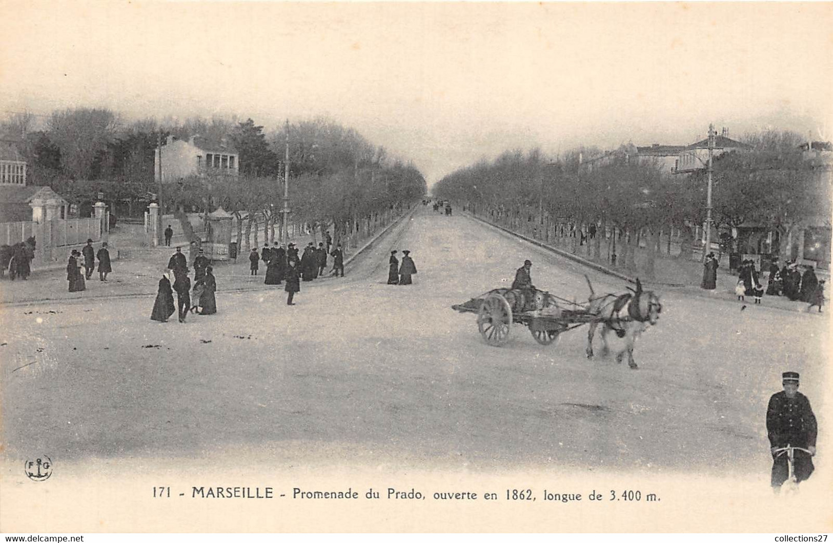 13-MARSEILLE- PROMENADE DU PRADO- OUVERTE EN 1862 , LONGUE DE 3400 M - Castellane, Prado, Menpenti, Rouet