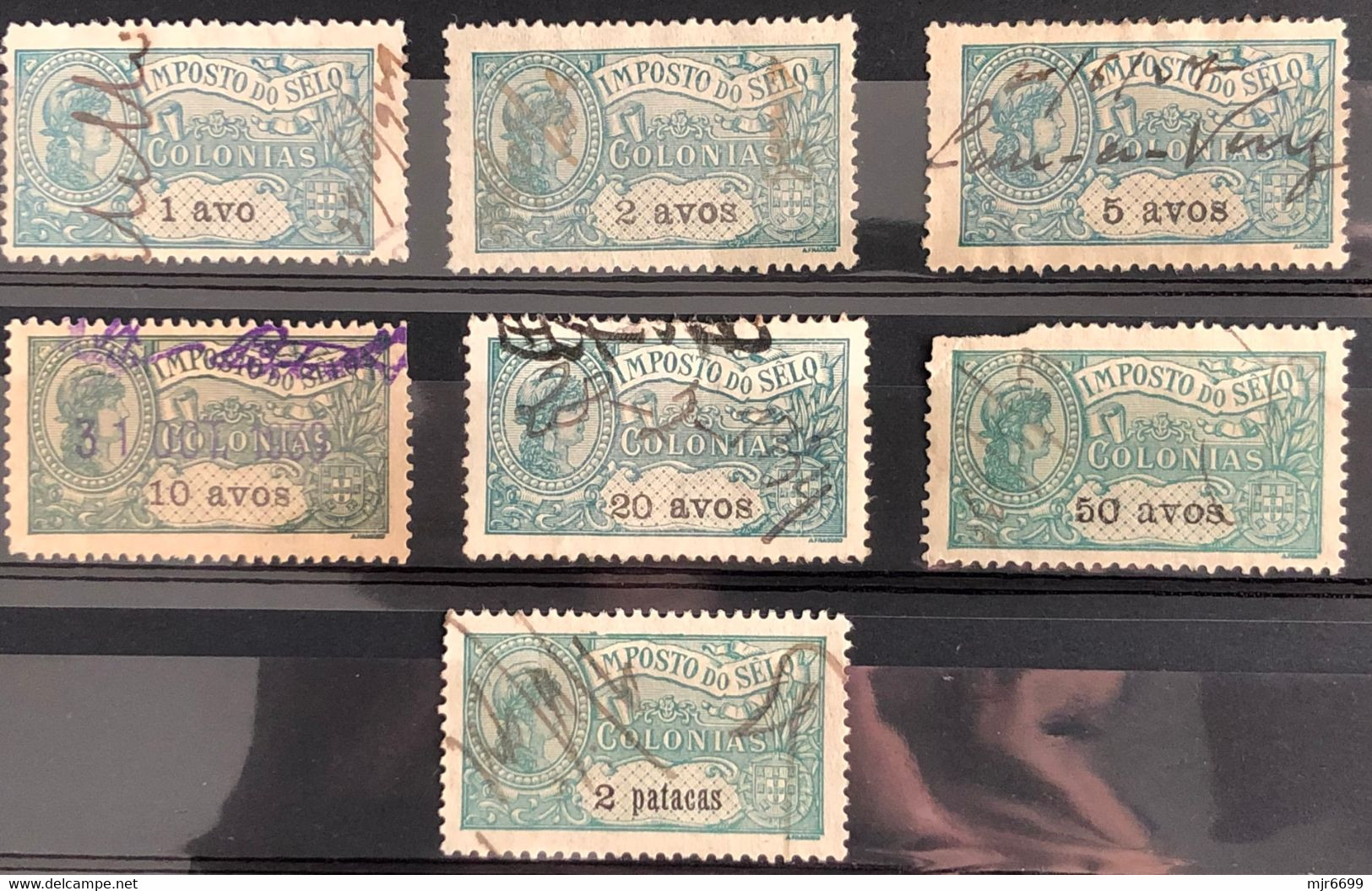 MACAU 1917 REVENUE STAMPS 1AVO TO 2 PAT ALL USED, PLEASE SEE THE PHOTO - Andere & Zonder Classificatie