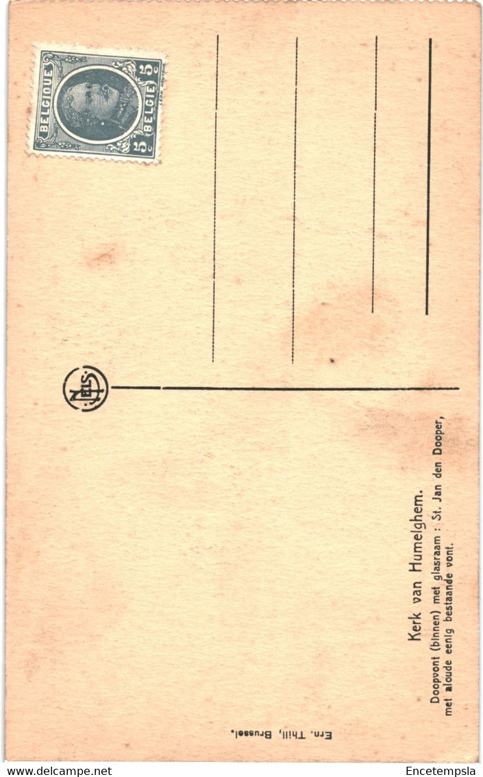 CPA Carte Postale Belgique-Humelghem Kerk  Doopvont Met Glasraam VM51351ok - Steenokkerzeel