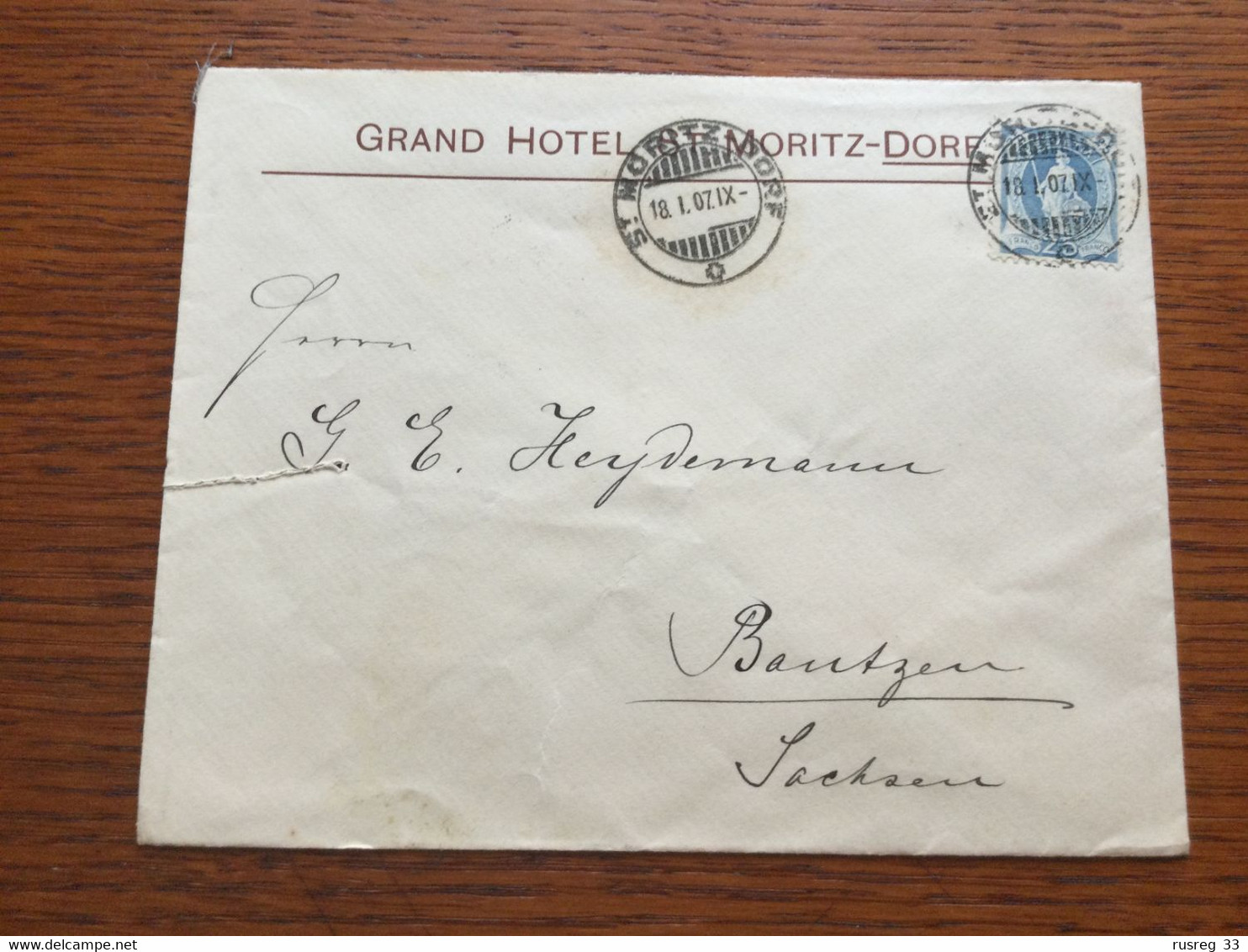 K32 Schweiz 1907 Brief Von St. Moritz-Dorf Nach Bautzen - Cartas & Documentos