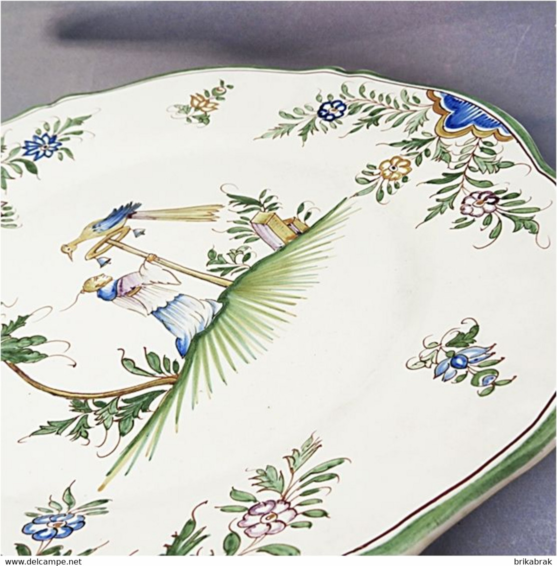 ° GRAND PLAT EN FAÏENCE MOUSTIERS MALICORNE EMILE TESSIER + Vaisselle - Dishes