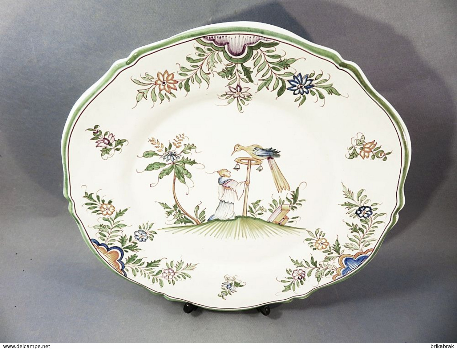 ° GRAND PLAT EN FAÏENCE MOUSTIERS MALICORNE EMILE TESSIER + Vaisselle - Dishes