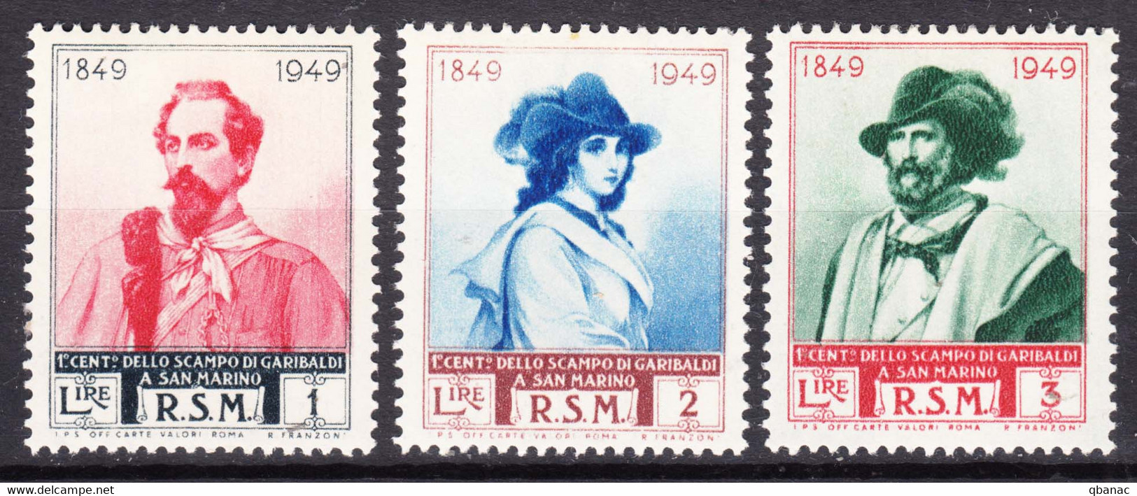 San Marino 1949 Mi#430,431,432 Mint Hinged - Neufs