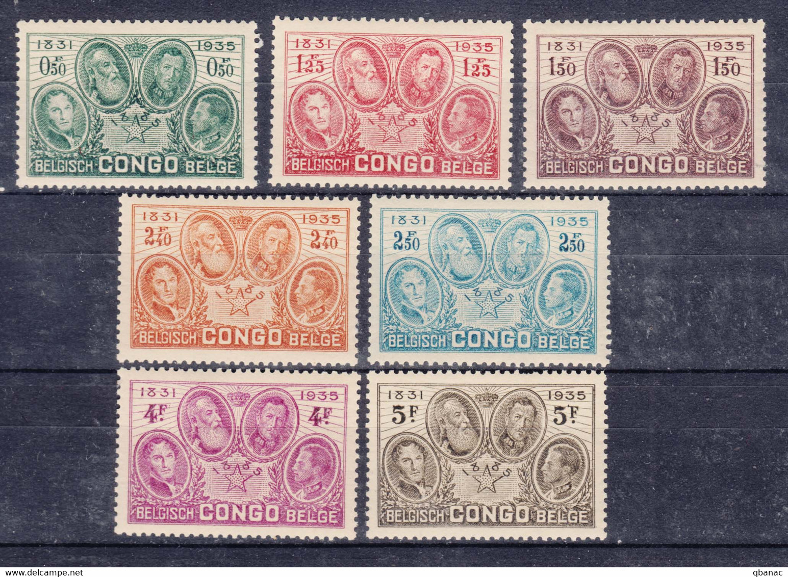 Belgian Congo, Congo Belge 1935 Mi#157-163 Mint Hinged - Ungebraucht
