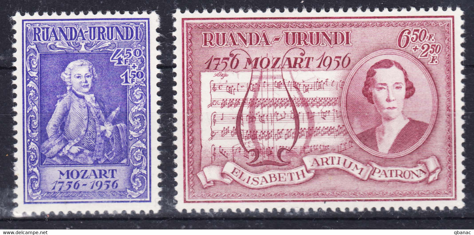 Ruanda-Urundi 1956 Mi#156-157 Mint Hinged - Neufs