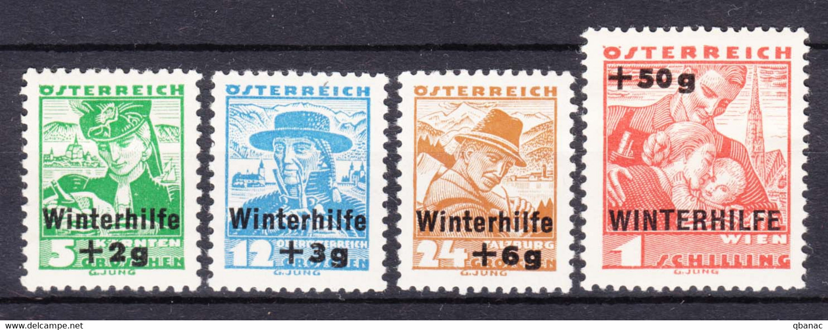 Austria 1935 Winterhilfe Mi#613-616 Mint Hinged - Ungebraucht