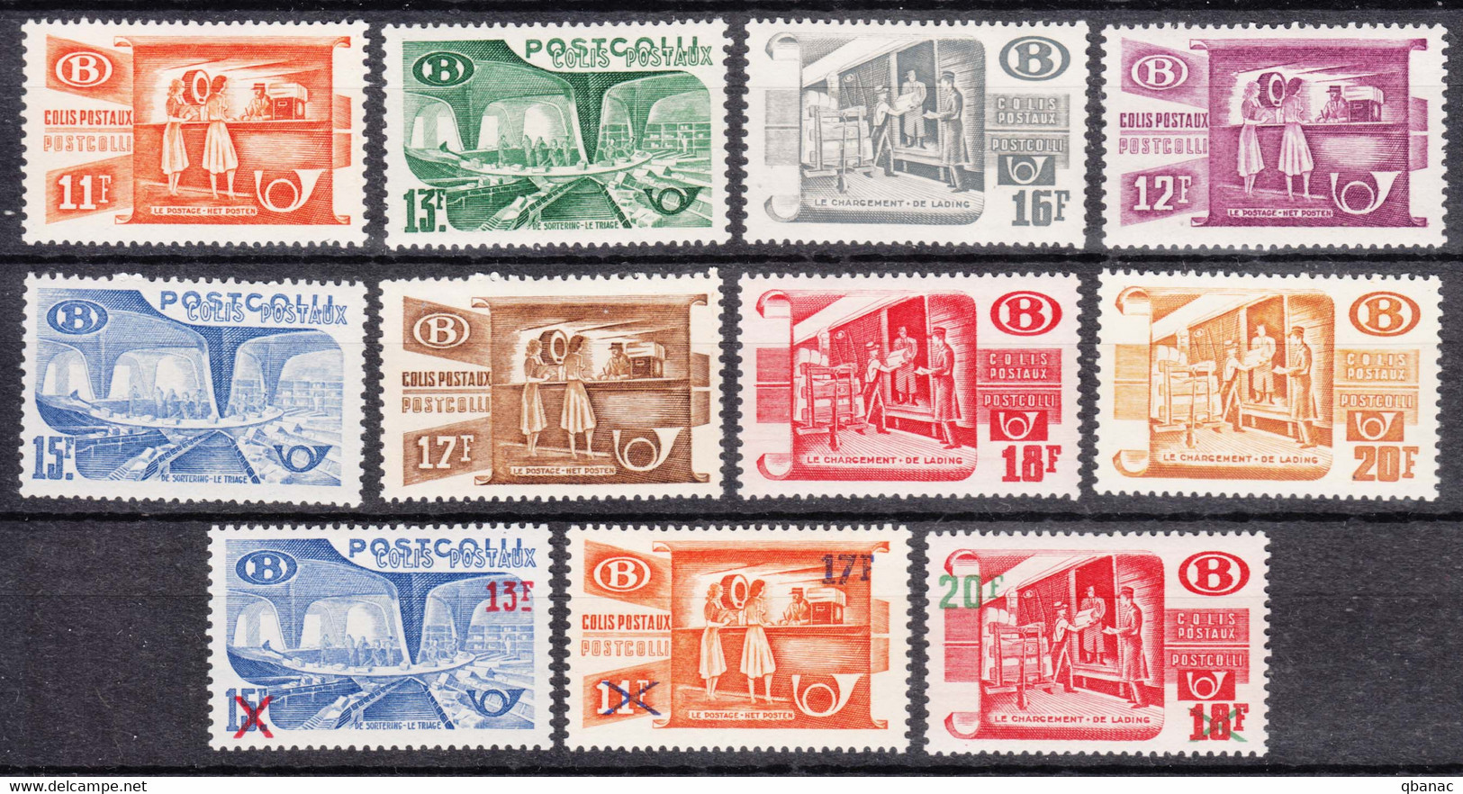 Belgium, Post Paket, Luggage 1950/1951/1953 Mi#30-32, 33-37, 38-40 Complete, Mint Hinged - Bagages [BA]