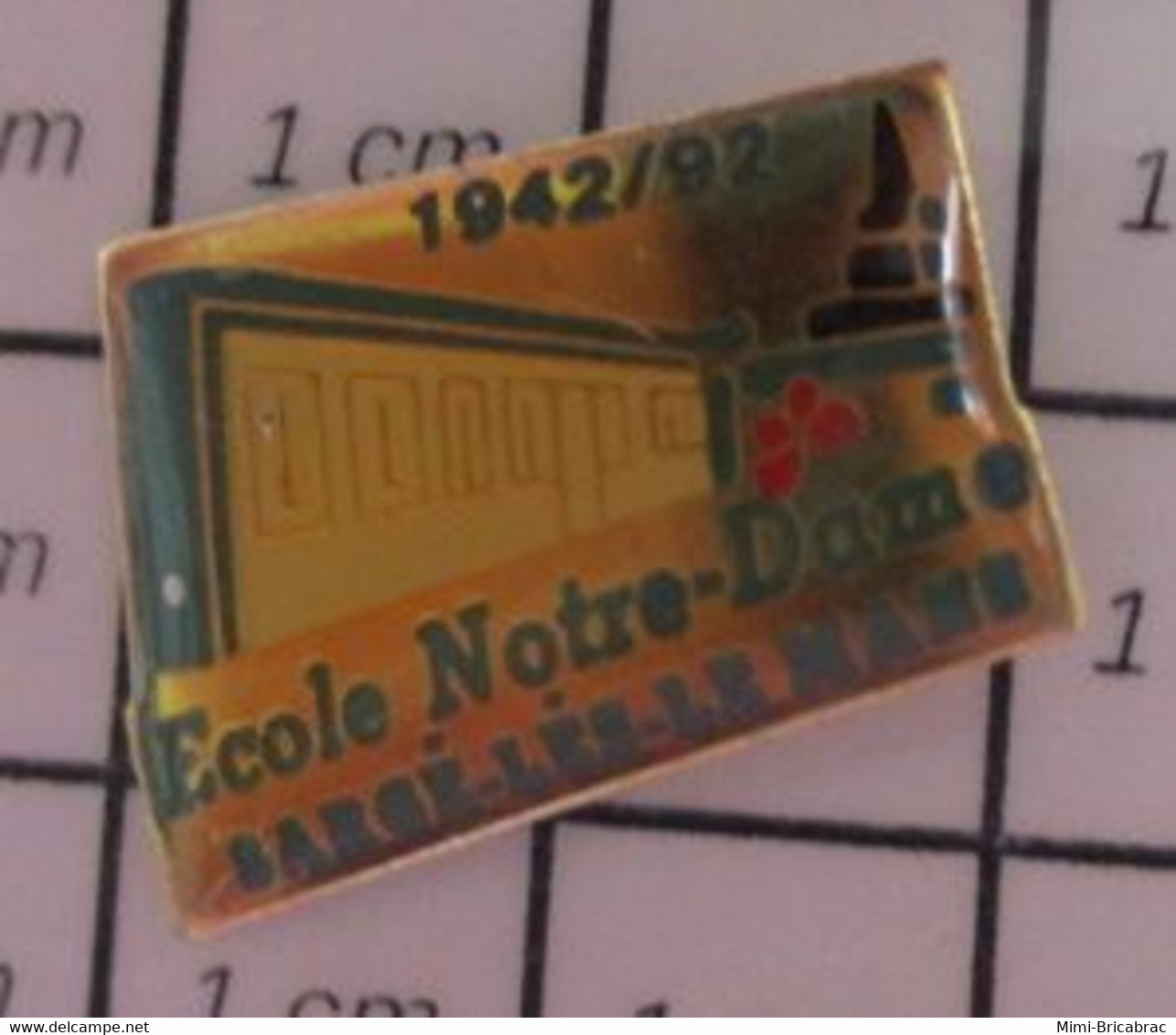 1316b Pin's Pins / Beau Et Rare / THEME : ADMINISTRATIONS / 1942 1992 ECOLE NOTRE DAME SARGE LES LE MANS - Administrations