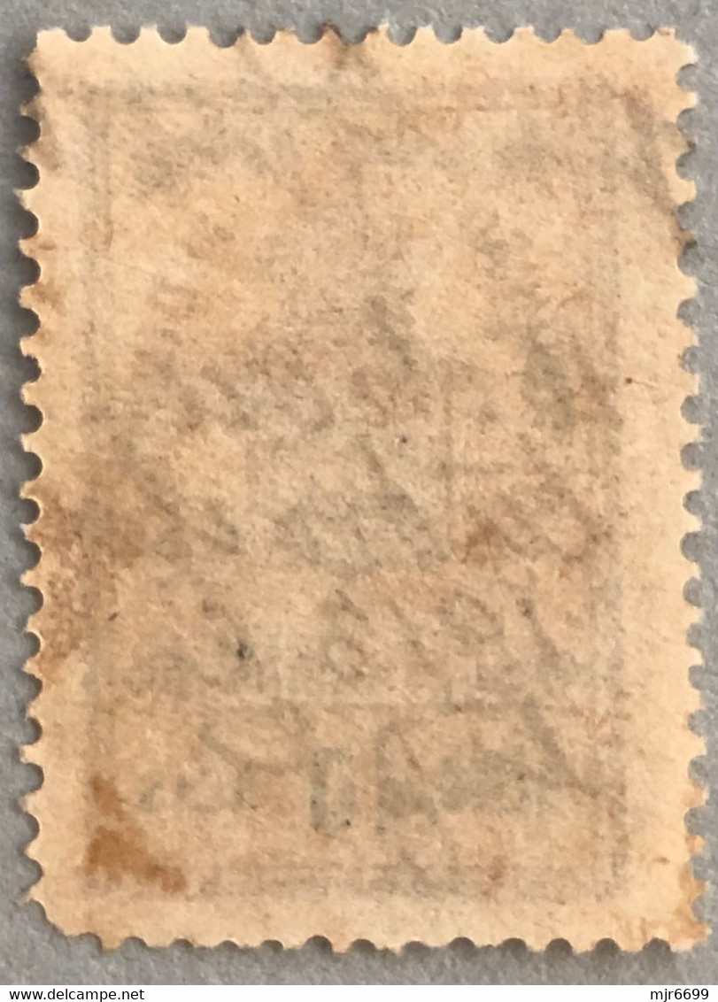 MACAU, 1907 ROYAL COAT OF ARMS INDUSTRIAL TAX STAMPS - 10 REIS.- PB#24, LIGHT SHORT RIGHT CORNER - Other & Unclassified
