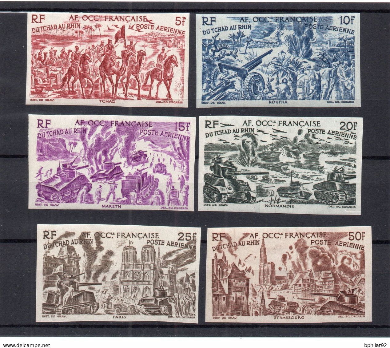 !!! AOF, SERIE PA TCHAD AU RHIN N°5/10 NON DENTELEE NEUVE ** - Unused Stamps