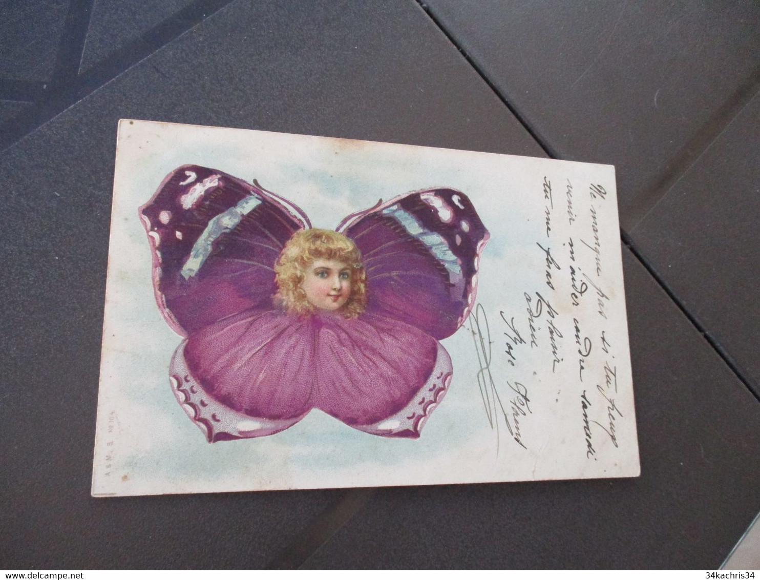 CPA Papillon Buttefly Surréalisme Enfant 1904 - Papillons