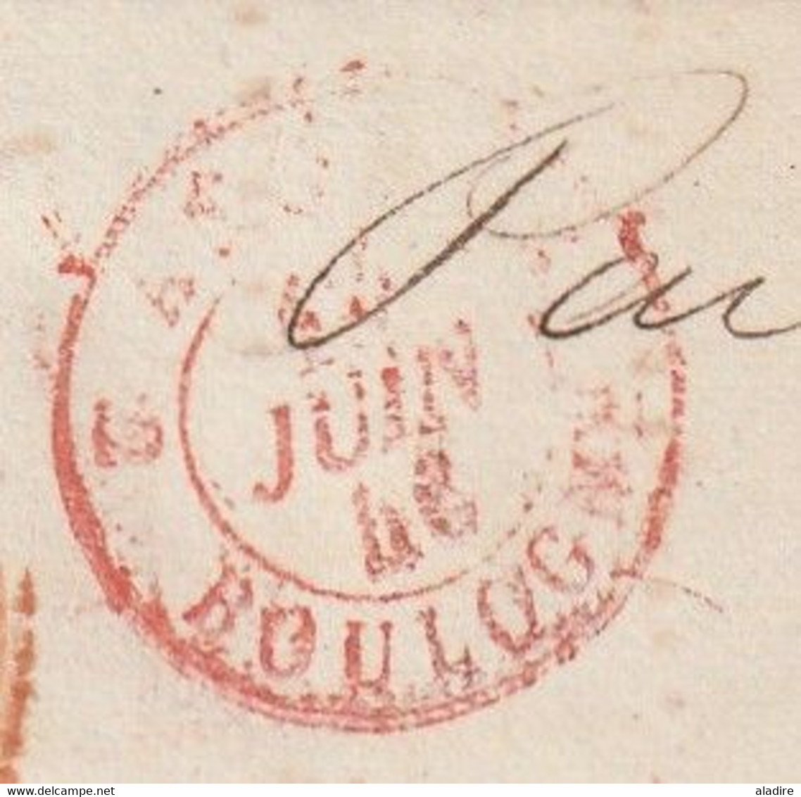 1846 - Lettre Pliée En Anglais En Port Payé De London, Londres Vers Grenoble Puis Lyon -  Via Boulogne - Poststempel