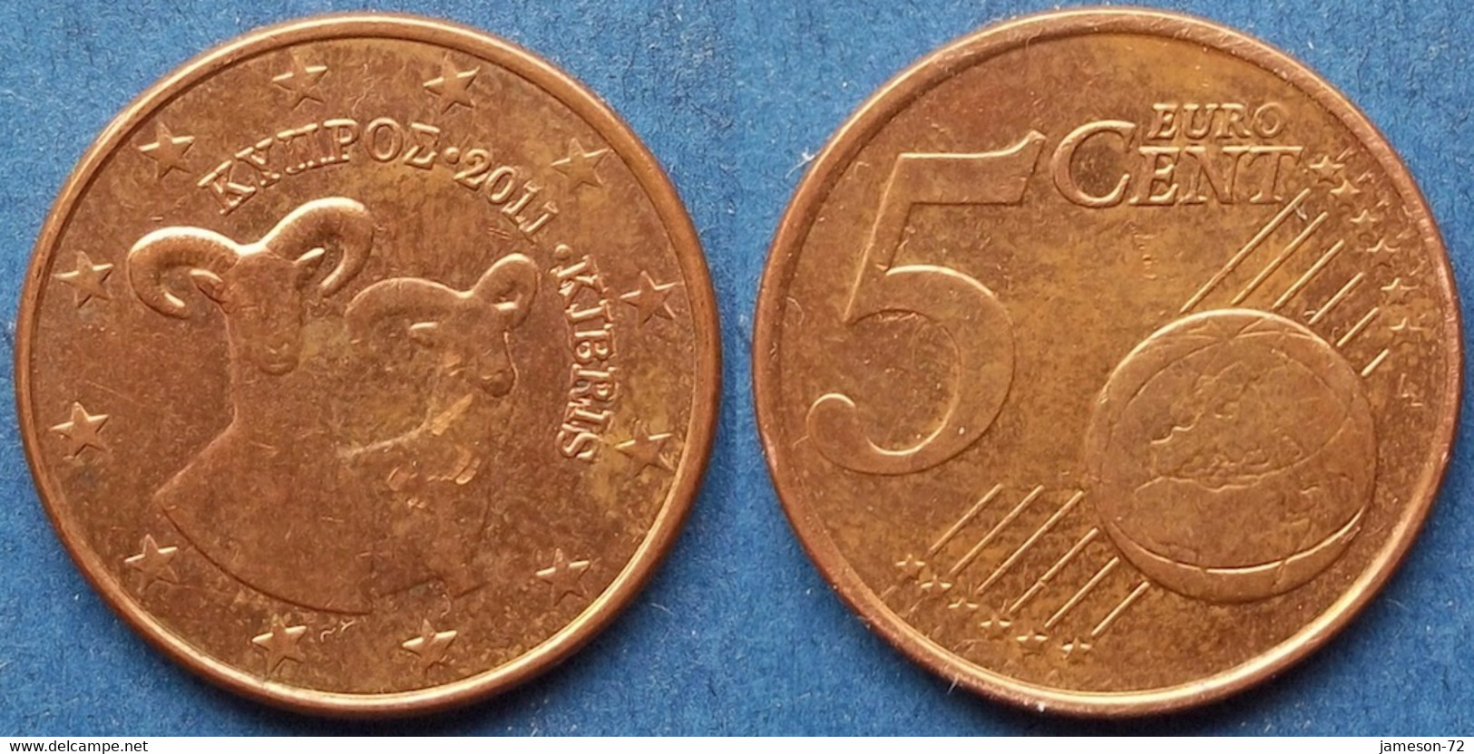 CYPRUS - 5 Euro Cents 2011 "two Mouflons" KM# 80 Euro Coinage (2008) - Edelweiss Coins - Chypre