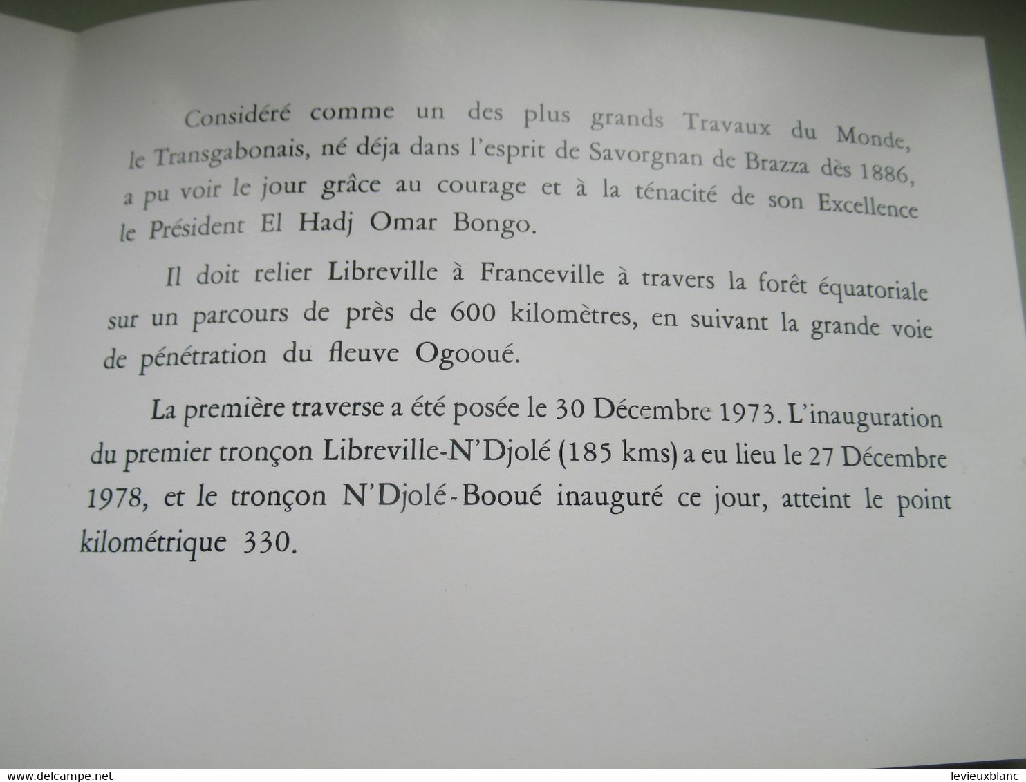 Prospectus D'information D'émission D'un Nouveau Timbre Poste/ TRANSGABONAIS/ Offices Des P Et T/ GABON/2002     TIMB151 - Gabun (1960-...)