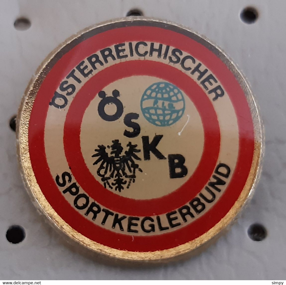 AUSTRIA Nine-pin Bowling Federation Sportkeglerbund OSKB Pin Badge - Bowling