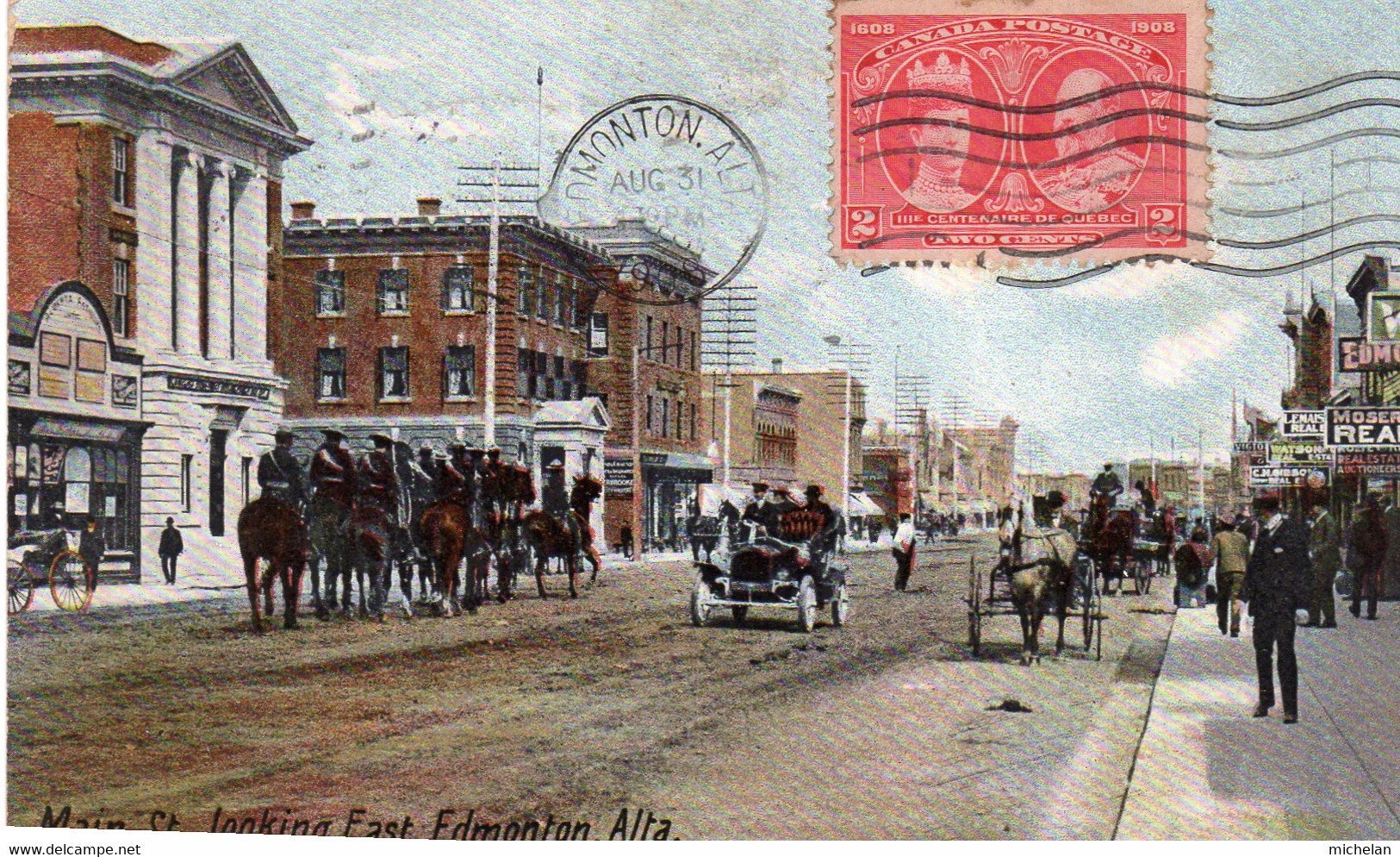 CPA   CANADA---MAINST, LOOKING EAST, EDMONTON, ALTA---1908 - Edmonton