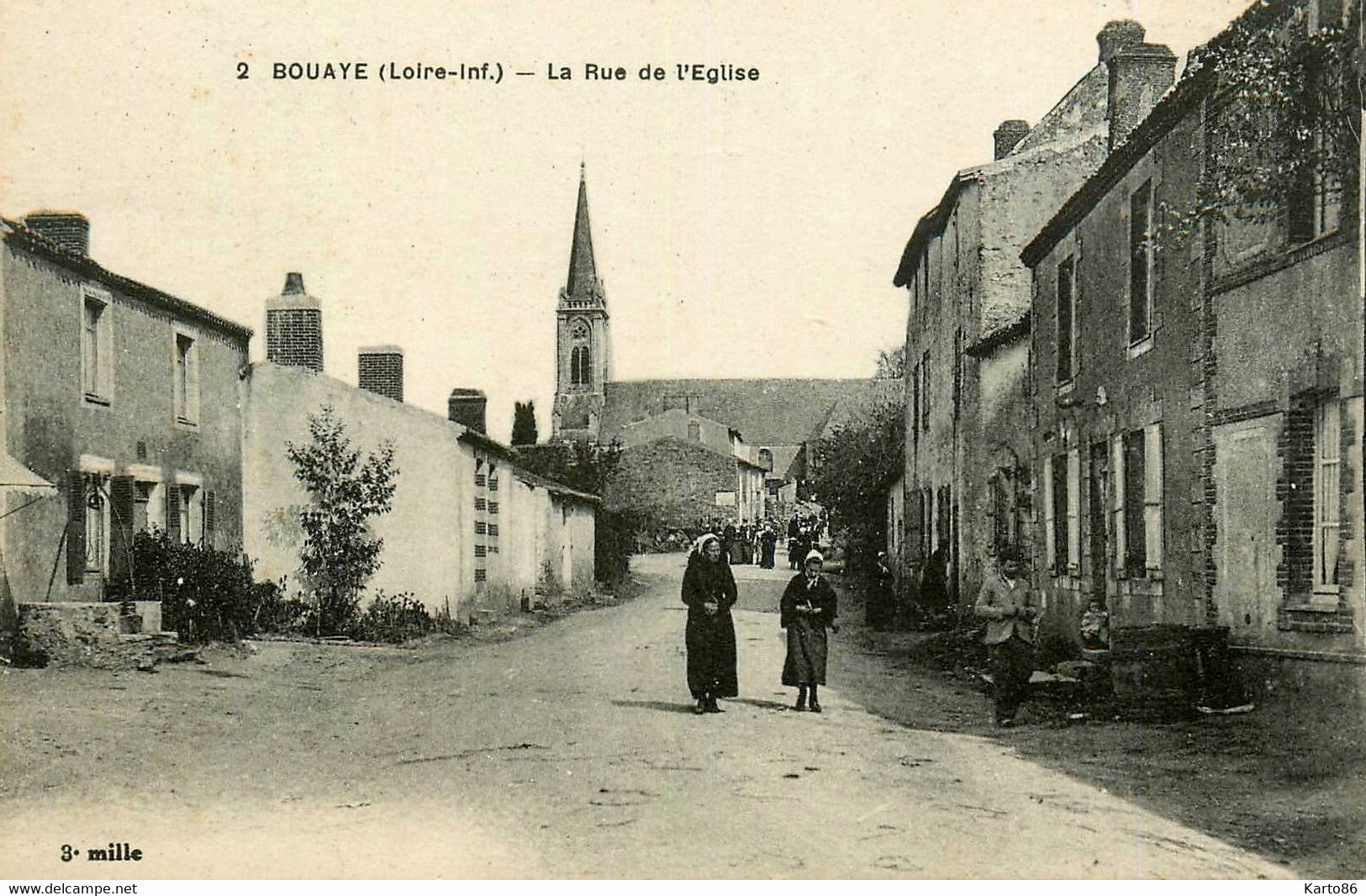 Bouaye * La Rue De L'église * Villageois - Bouaye