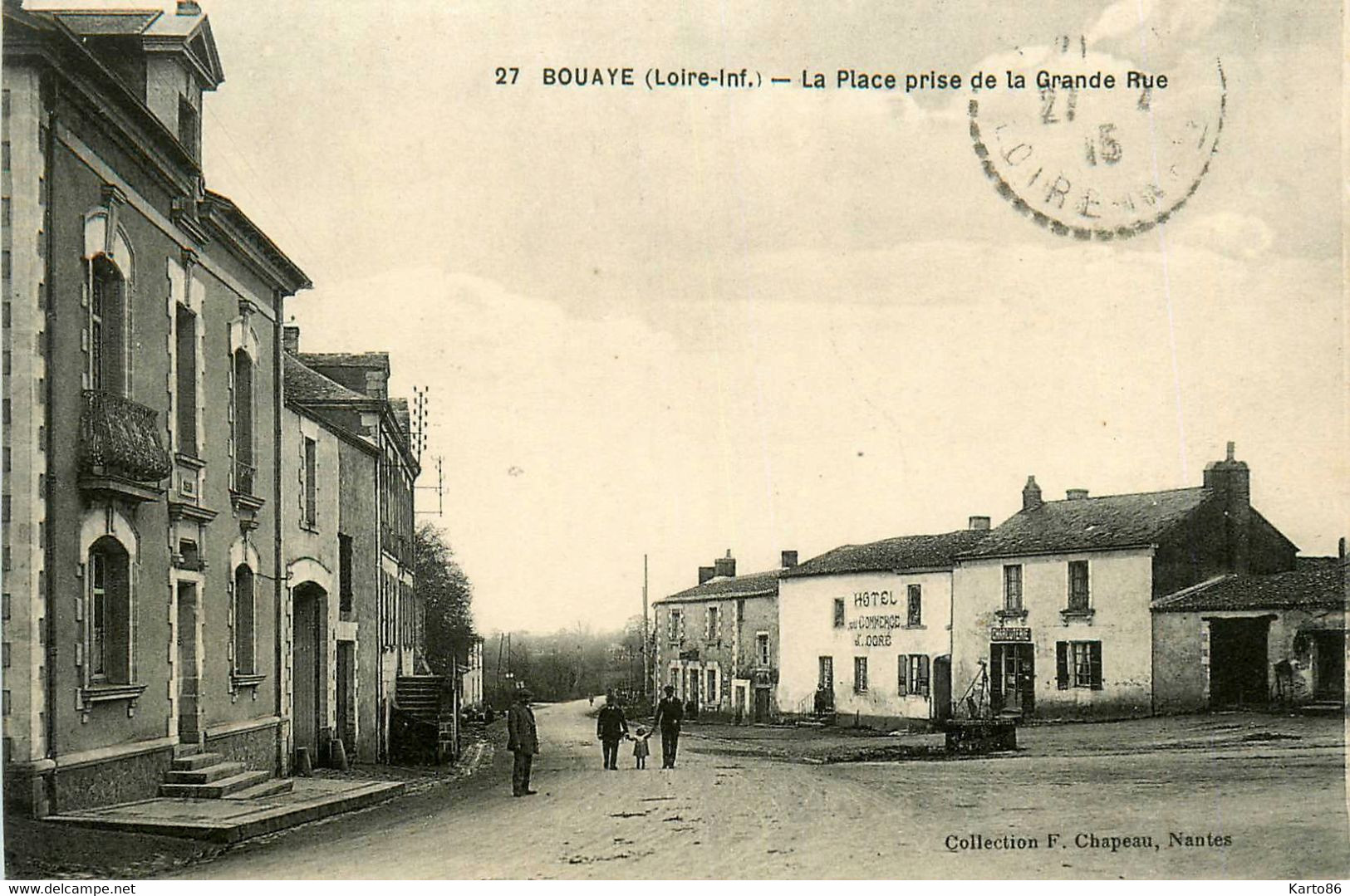 Bouaye * La Place Prise De La Grande Rue * Hôtel Du Commerce J. DORE * Charcuterie - Bouaye