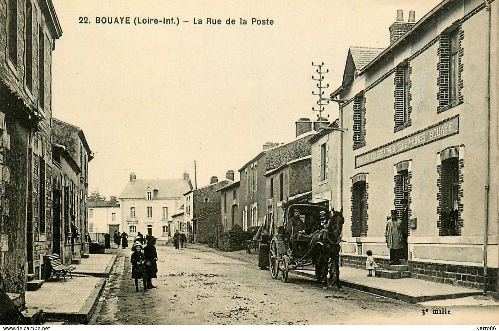 Bouaye * La Rue De La Poste * Attelage Cocher Diligence - Bouaye