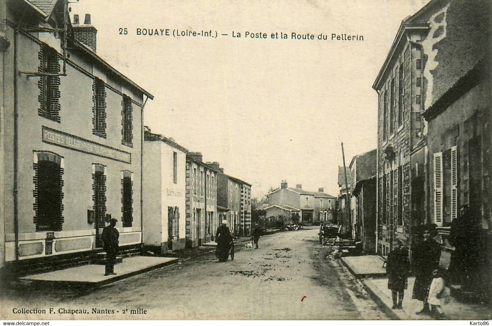 Bouaye * La Poste Et La Route Du Pellerin * Villageois - Bouaye
