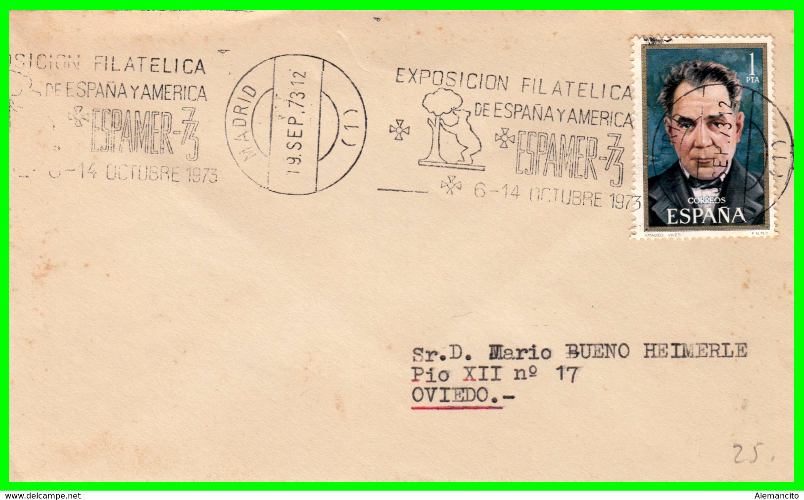 SOBRE EXPOSICION FILATELICA EXPAMER MATASELLADO EN MADRID AÑO 1973 EDICION FILATELICA - Autres & Non Classés