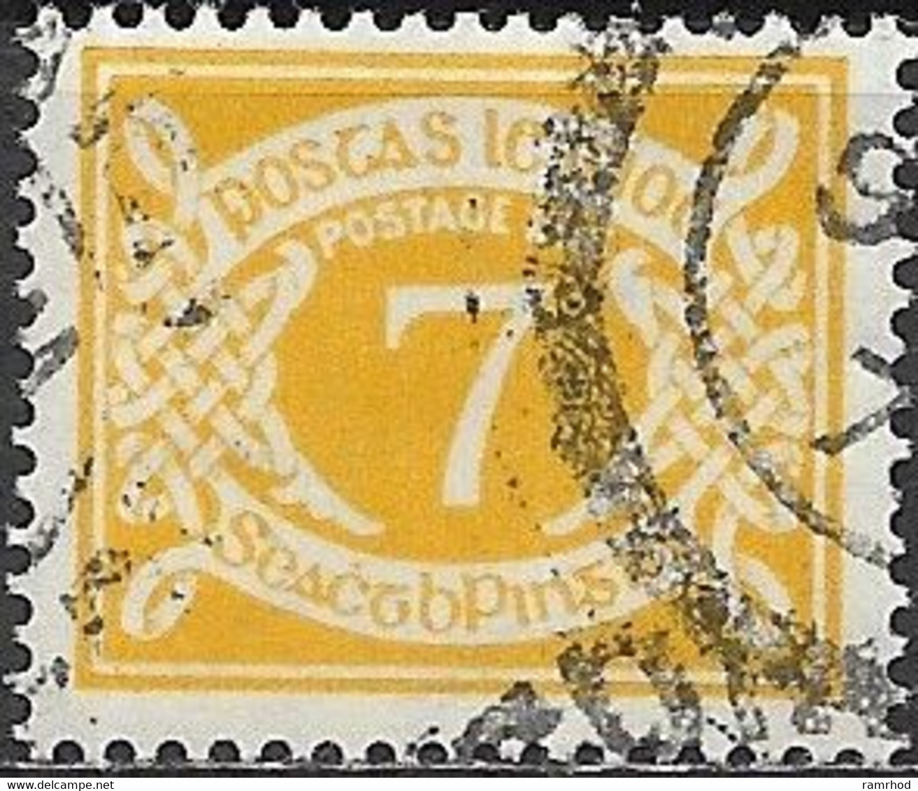 IRELAND 1971 Postage Due - Decimal Currency - 7p. - Yellow FU - Segnatasse