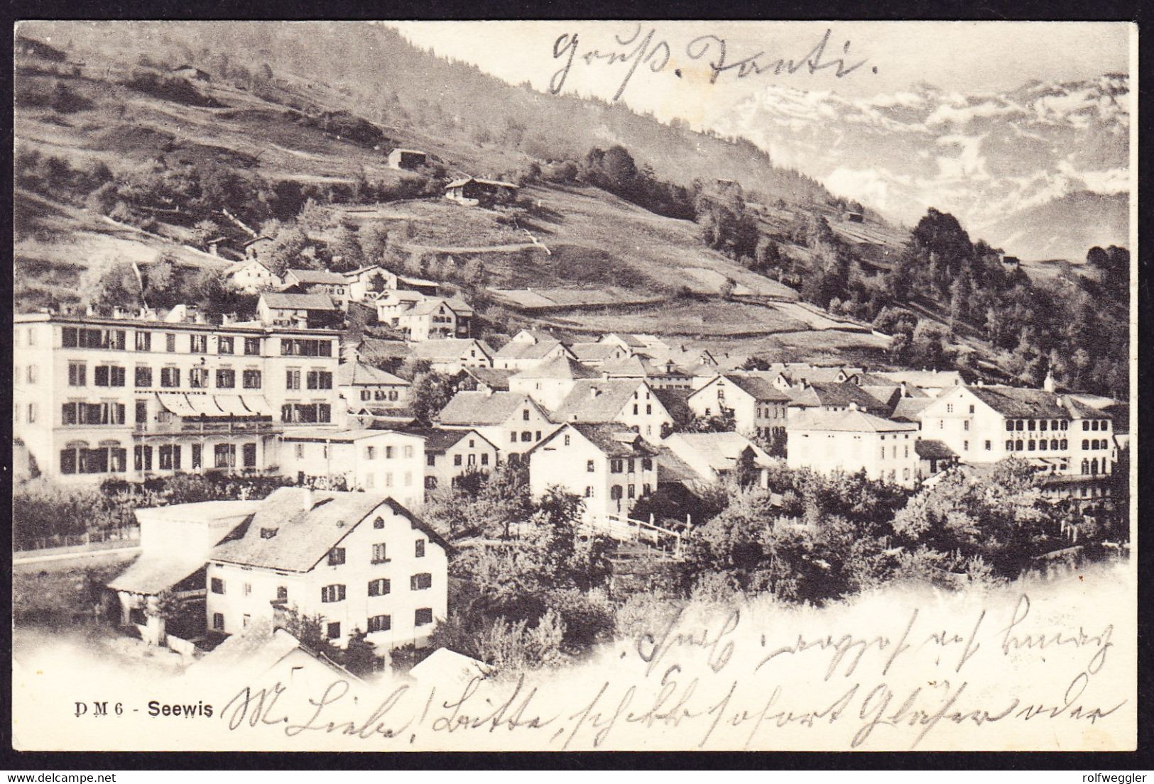 1909 Mit Bahnpost Gelaufene AK Aus Seewis Mit Stabstempel Hendschiken - Seewis Im Prättigau