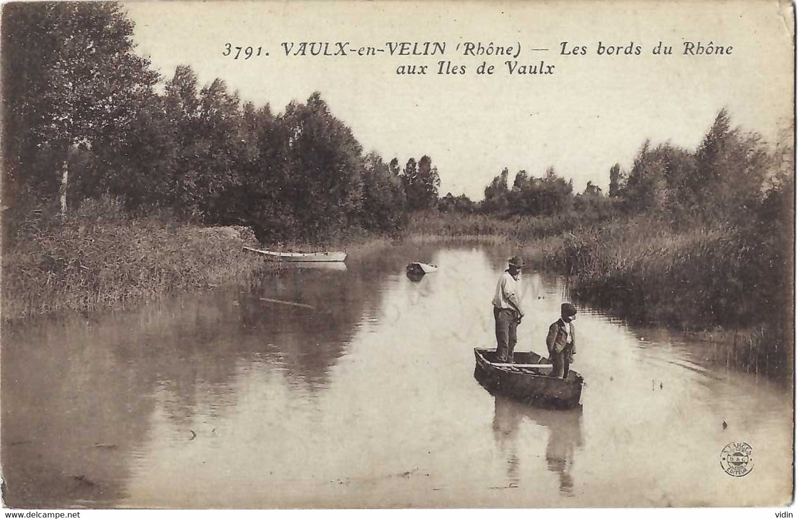 Vaulx En Velin Pêcheurs Sur Le Rhône Cachet Du 54° Régiment D'artillerie - Vaux-en-Velin