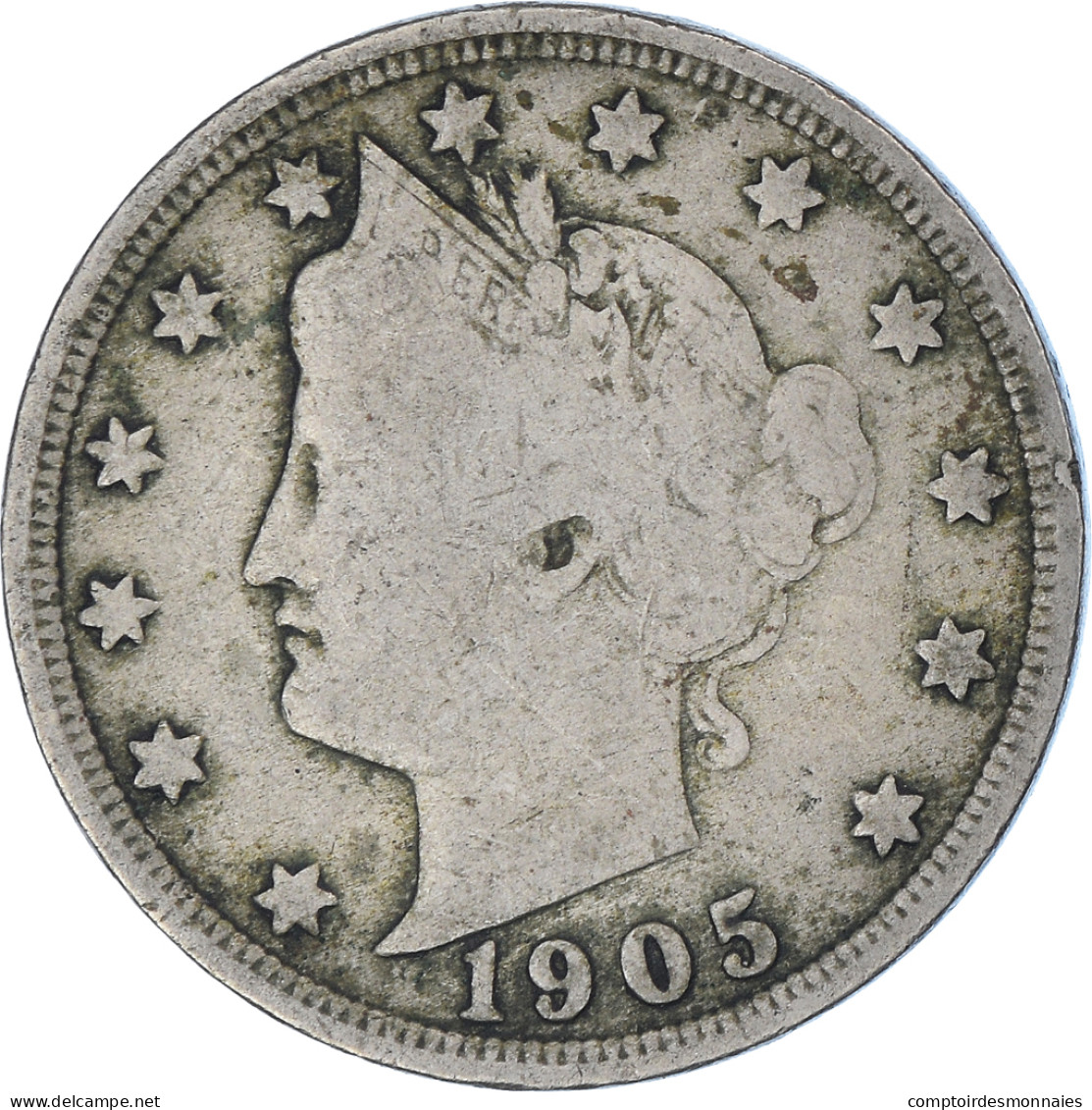 Monnaie, États-Unis, Liberty Nickel, 5 Cents, 1905, U.S. Mint, Philadelphie - 1883-1913: Liberty