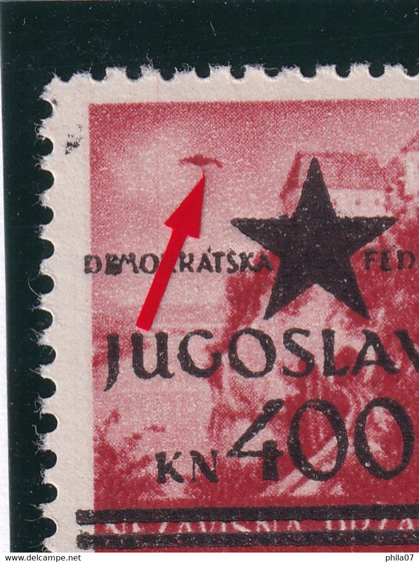 YUGOSLAVIA - Provisional Edition For Zagreb, 400/0,25 Kn, Block Of Four With Error Of Print 'bird' On Basic .../ 2 Scans - Autres & Non Classés