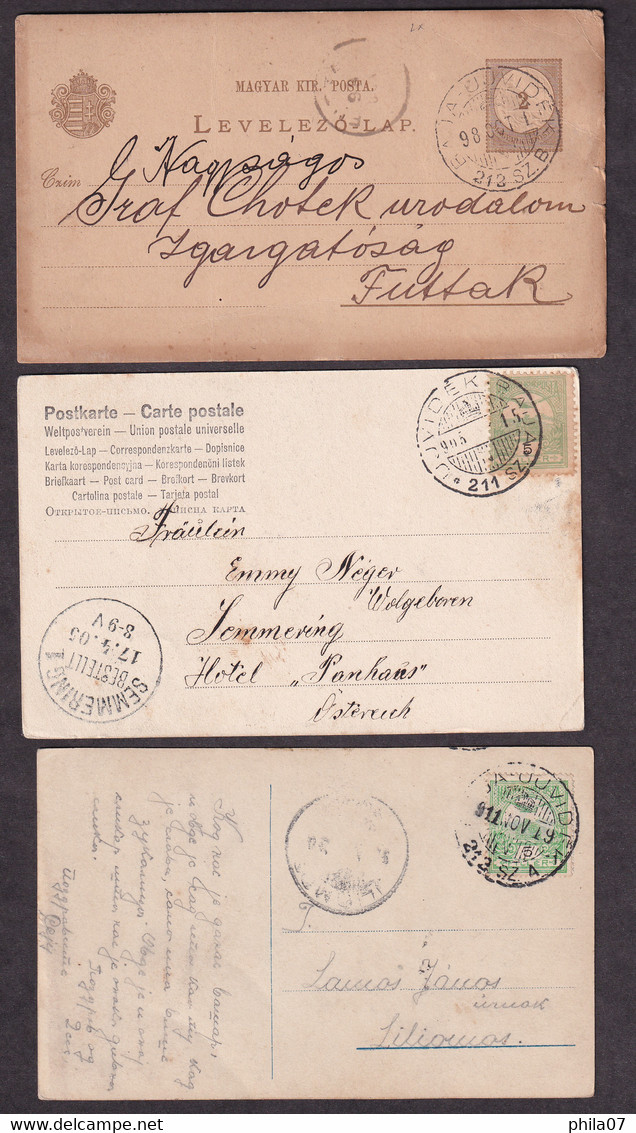 SERBIA - Two Postcards And Stationery Sent By Railway BAJA-UJVIDEK And The Other Way Around. / 2 Scans - Serbia