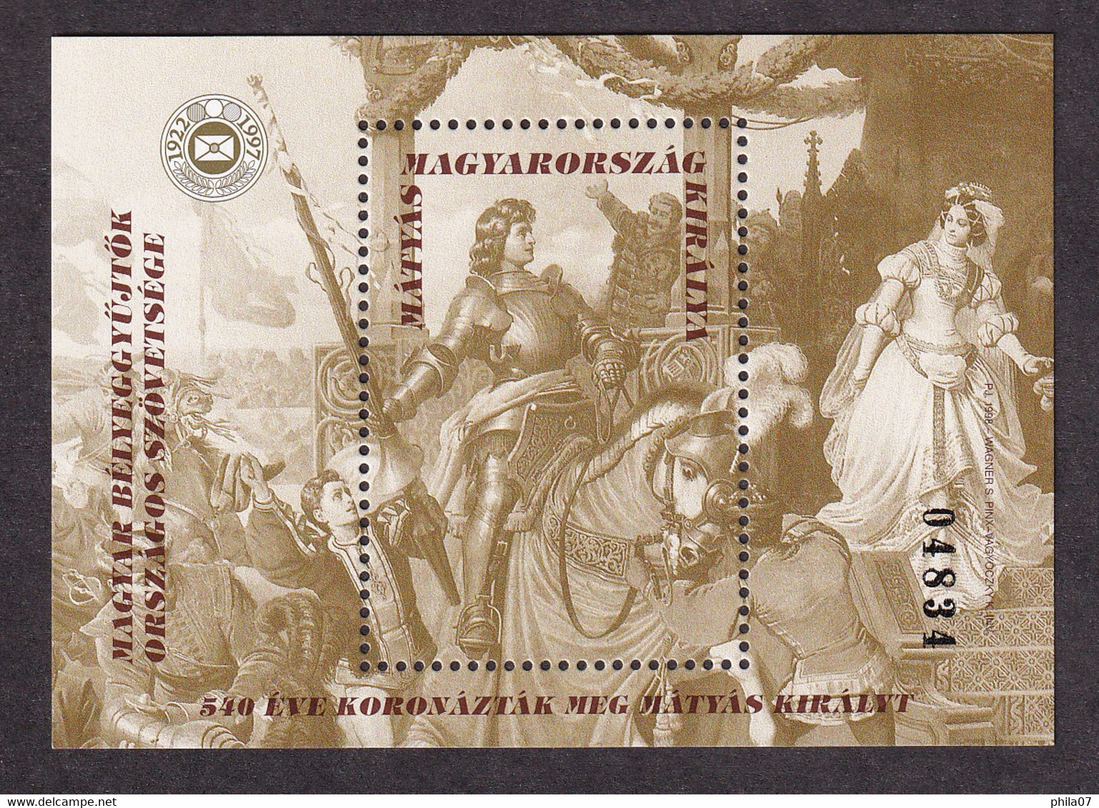 HUNGARY - Magyar Belyeggyujtok Orszagos Szovetsege / 2 Scans - Commemorative Sheets