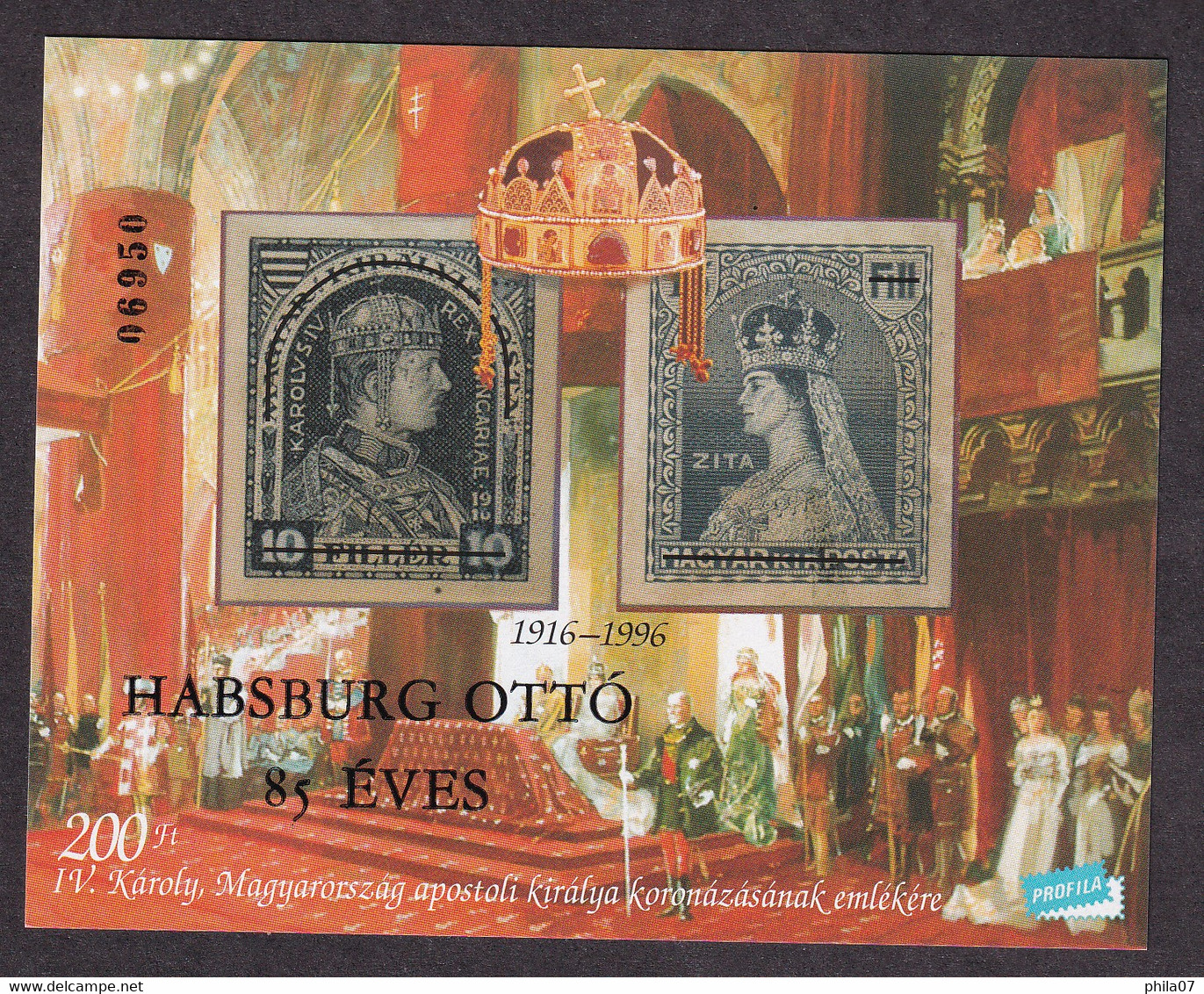 HUNGARY 1997 - Habsburg Otto Is 85 Years Old  / 2 Scans - Feuillets Souvenir