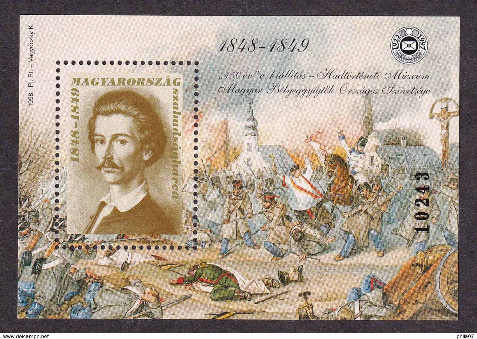 HUNGARY 1997 - Petofi Sandor - For The Occasion Of Hungarian Revolution Of 1848 / 2 Scans - Souvenirbögen