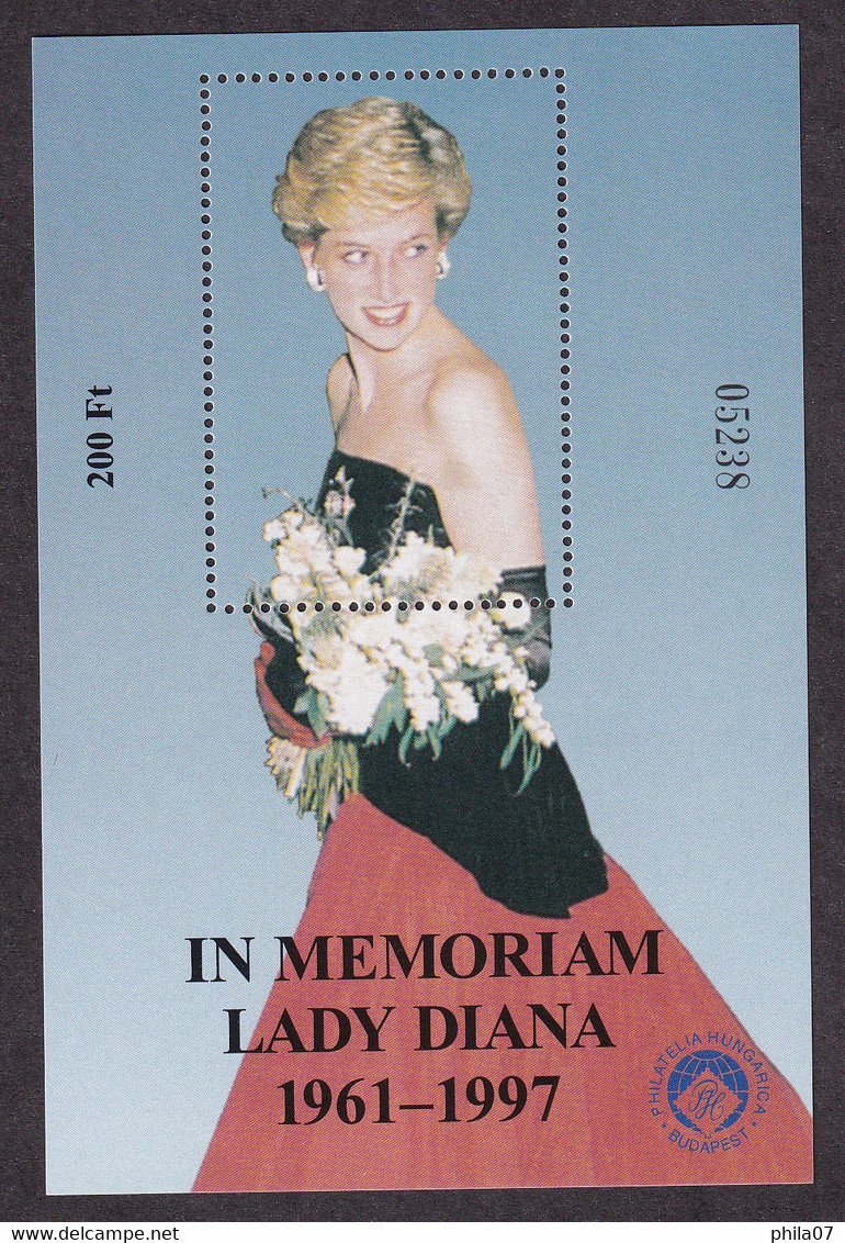 HUNGARY - In Memoriam Lady Diana 1961-1997  / 2 Scans - Foglietto Ricordo